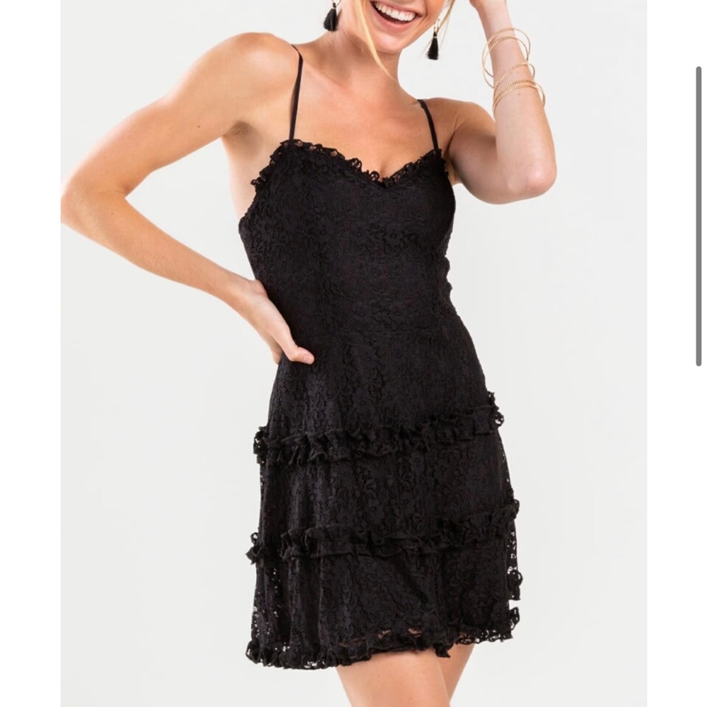 Francesca’s Britte Lace Tiered Mini Dress